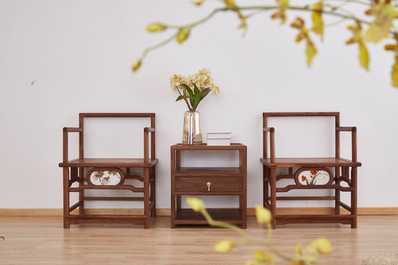 新中式禪意北美黑胡桃木家具13