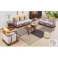 菲百年新中式禪意北美黑胡桃木CM805#沙發(fā)