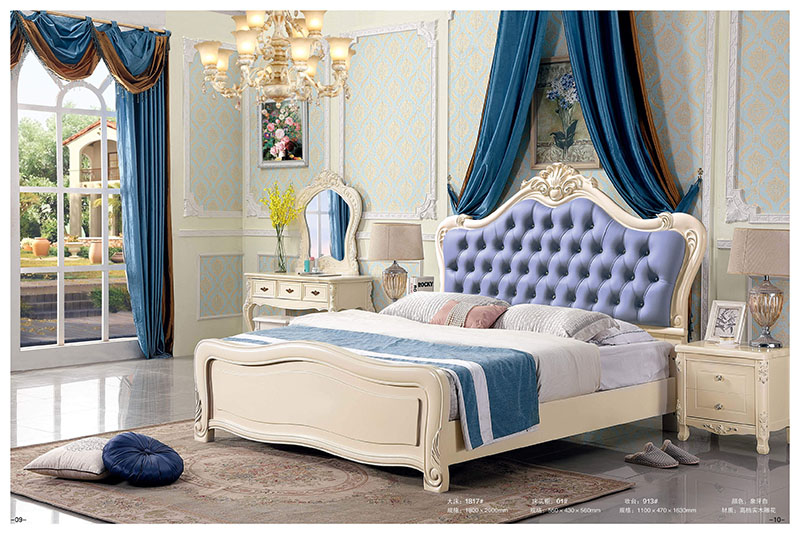 法式風格白色實木床5