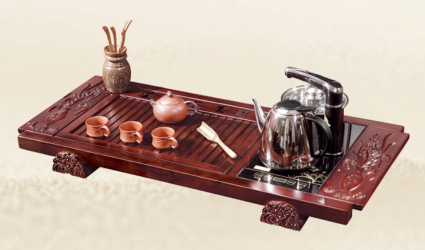 茶友軒605#胡桃色實木茶盤