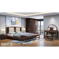 南康極簡新中式家具，江西紅橡木家具廠家，極簡新中式套房，源邦欣榮家具