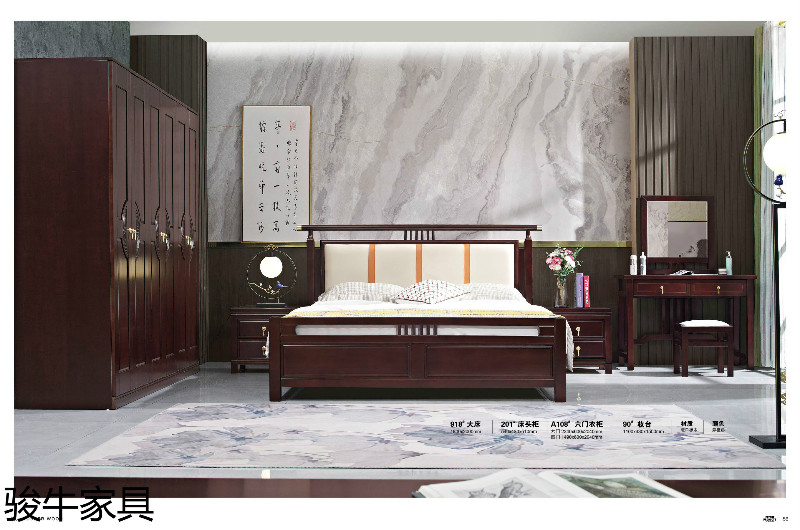 江西南康新中式橡木套房家具13