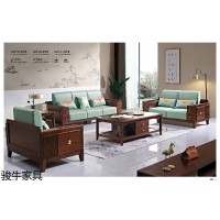 南康新中式家具廠家，紫金檀木客餐廳家具，江西新中式橡木套房生產廠家，駿牛家具