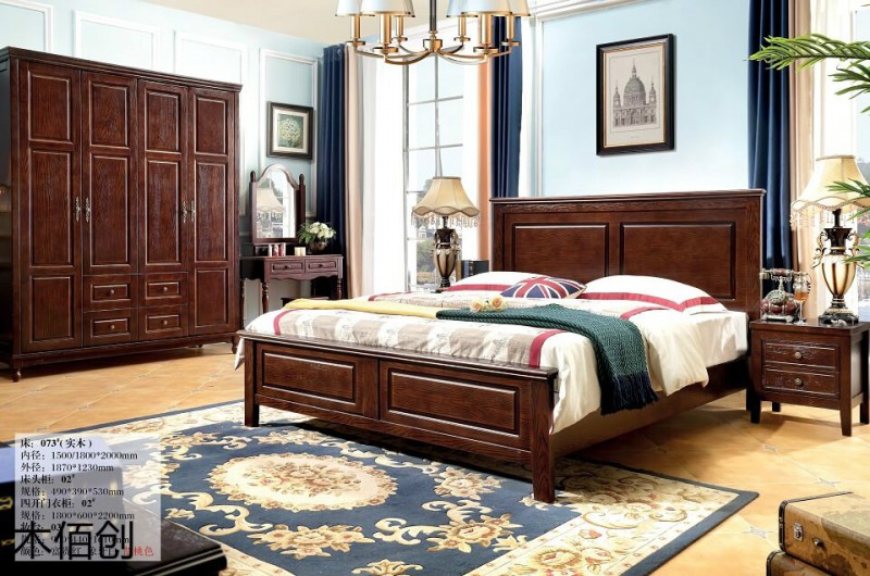 木佰創(chuàng)胡桃色美式壓紋家具1