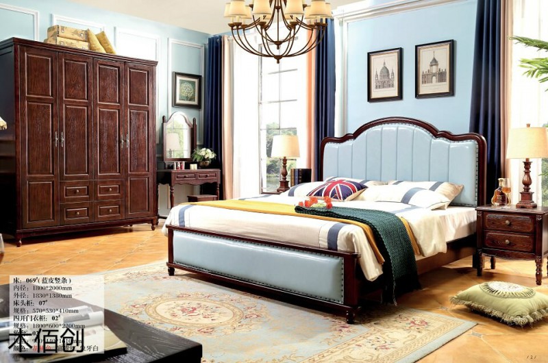 木佰創(chuàng)胡桃色美式壓紋家具2