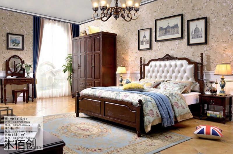 木佰創(chuàng)胡桃色美式壓紋家具5