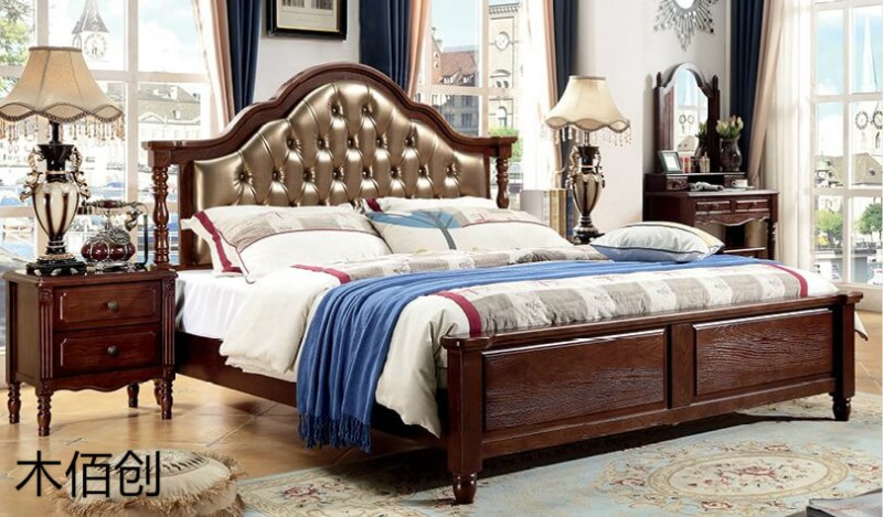 木佰創(chuàng)胡桃色美式壓紋家具7