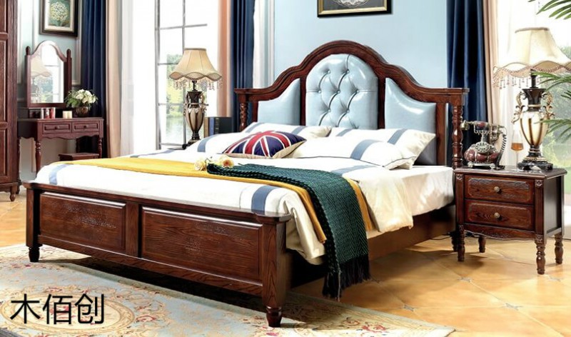 木佰創(chuàng)胡桃色美式壓紋家具9