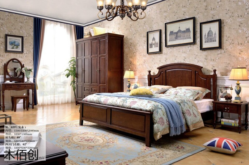 木佰創(chuàng)胡桃色美式壓紋家具13