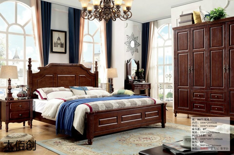 木佰創(chuàng)胡桃色美式壓紋家具15