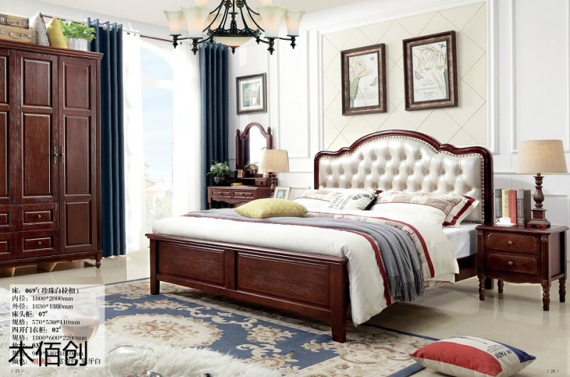 木佰創(chuàng)胡桃色美式壓紋家具22