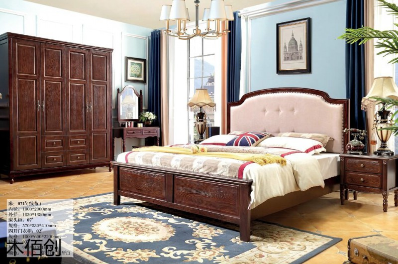 木佰創(chuàng)胡桃色美式壓紋家具23