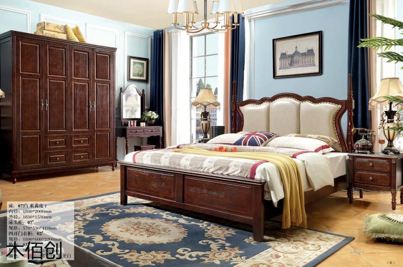 木佰創(chuàng)胡桃色美式壓紋家具26