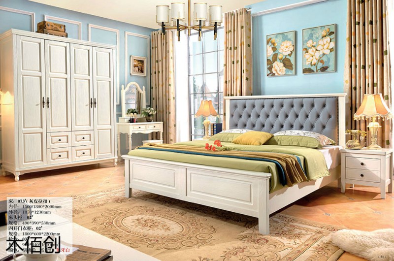 木佰創(chuàng)象牙白美式壓紋家具1