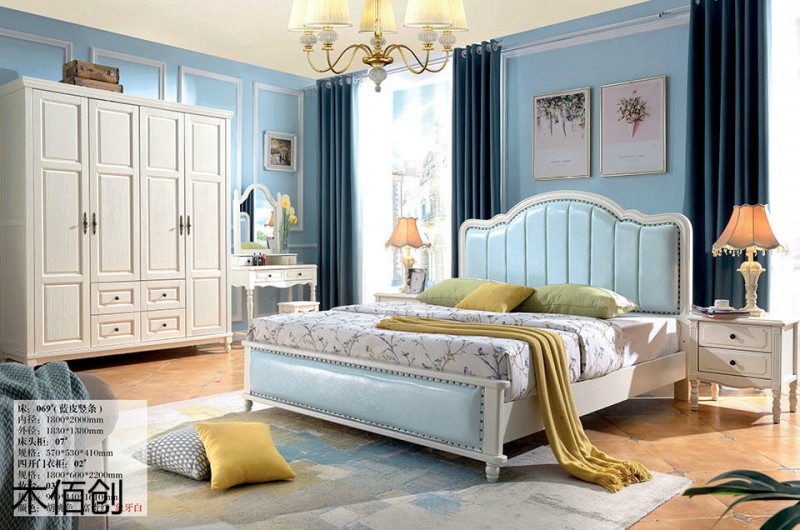 木佰創(chuàng)象牙白美式壓紋家具2