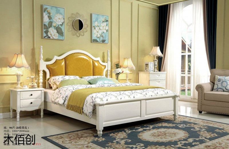 木佰創(chuàng)象牙白美式壓紋家具3