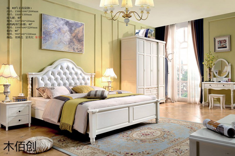 木佰創(chuàng)象牙白美式壓紋家具10