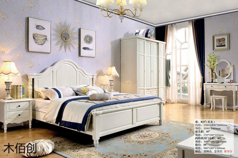 木佰創(chuàng)象牙白美式壓紋家具11