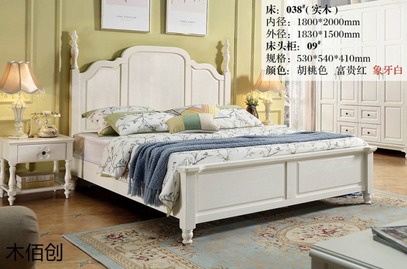 木佰創(chuàng)象牙白美式壓紋家具15