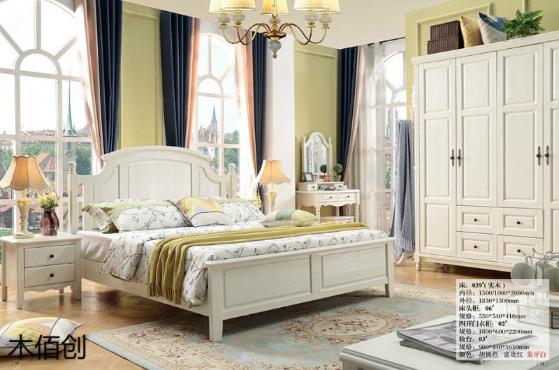 木佰創(chuàng)象牙白美式壓紋家具17