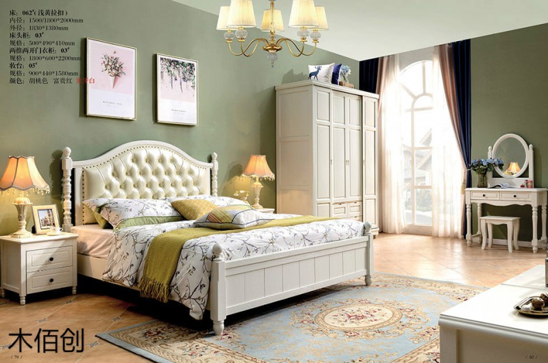 木佰創(chuàng)象牙白美式壓紋家具20