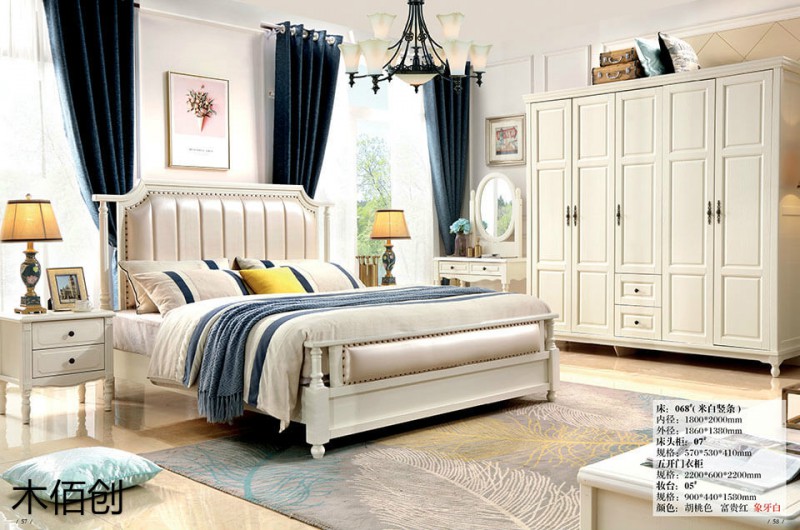 木佰創(chuàng)象牙白美式壓紋家具24