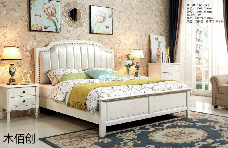 木佰創(chuàng)象牙白美式壓紋家具28