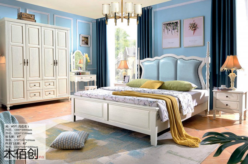 木佰創(chuàng)象牙白美式壓紋家具32