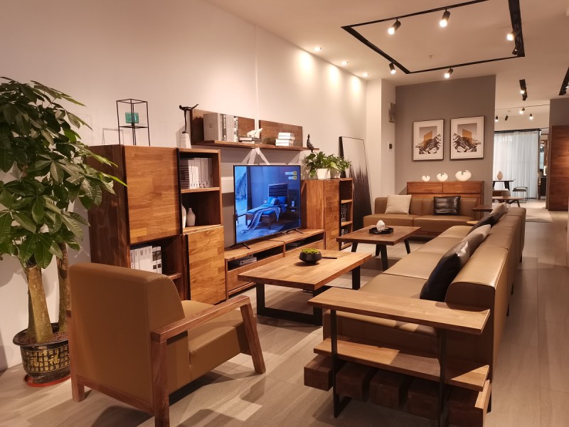 青侖德式極簡北美黑胡桃木家具展廳