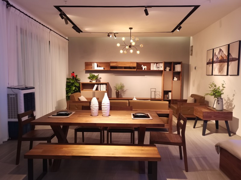 青侖德式極簡北美黑胡桃木家具展廳