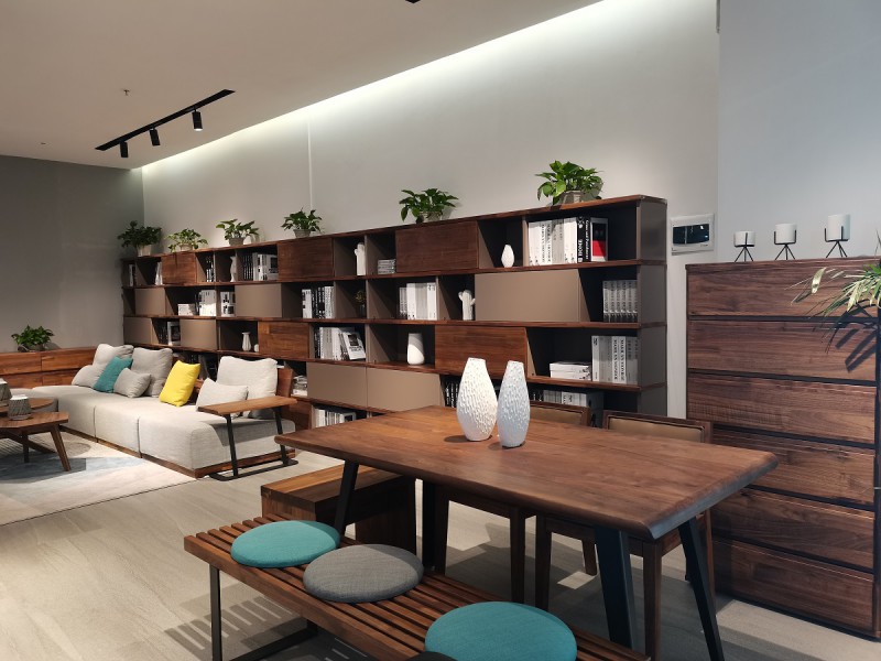 青侖德式極簡北美黑胡桃木家具展廳