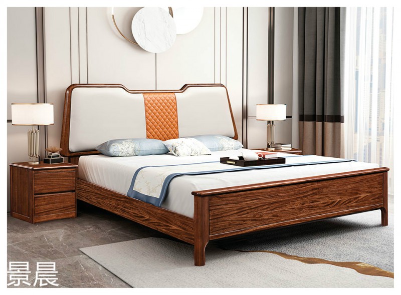 烏金木實木床1