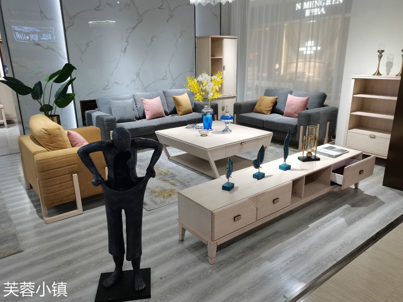 芙蓉小鎮現代輕奢美式櫻桃木家具展廳實拍5