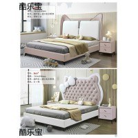青少年兒童床家具，超纖皮+進口松木框架兒童床，卡通兒童床廠家，酷樂寶家具
