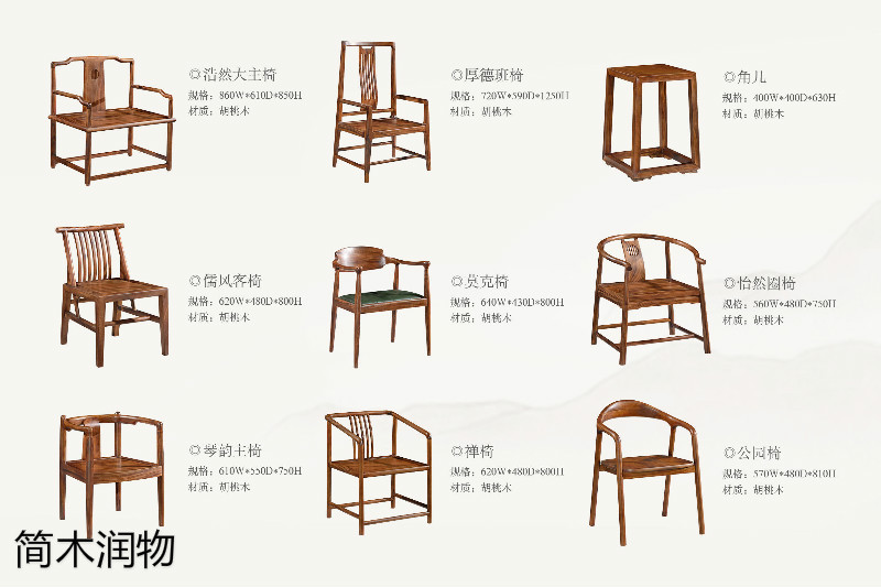 簡(jiǎn)木潤(rùn)物新中式南美胡桃木家具27