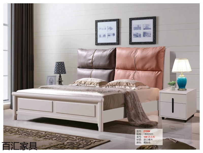 江西南康輕奢/北歐/壓紋/香檳+白實木床7