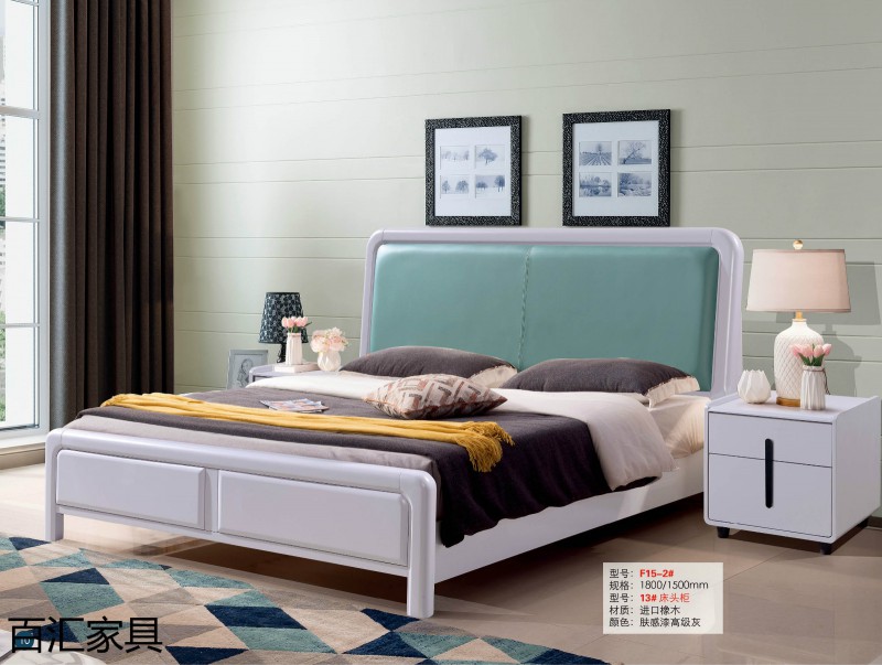 江西南康輕奢/北歐/壓紋/香檳+白實木床29