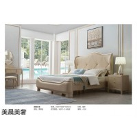 南康美式輕奢實(shí)木床,江西美式實(shí)木+皮布床廠家,美晨美奢家具品牌,域弘家具有限公司