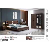 南康現代簡約實木家具,江西淺咖色橡膠木套房廠家,怡萍家具品牌,佳百年家具