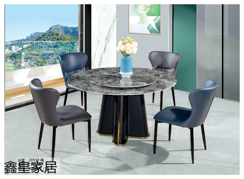 江西南康鑫皇微晶石、大理石、巖板餐桌椅6