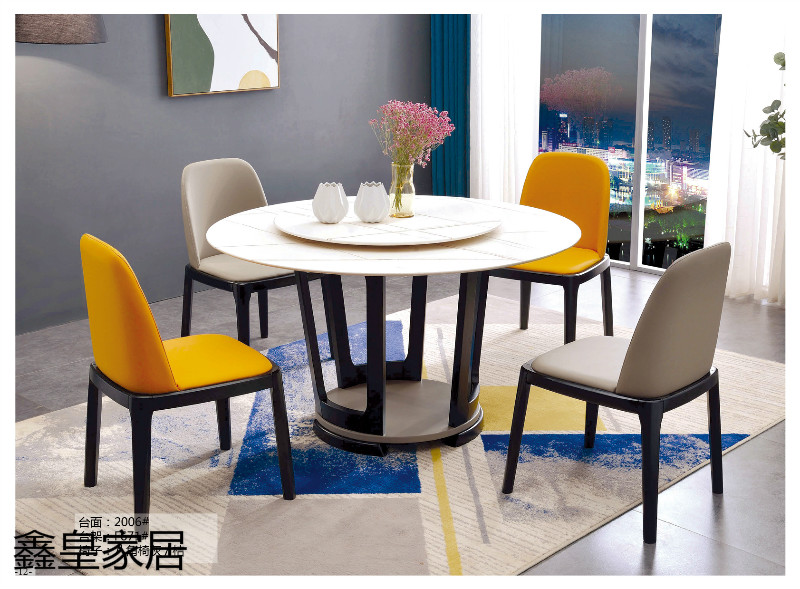 江西南康鑫皇微晶石、大理石、巖板餐桌椅10