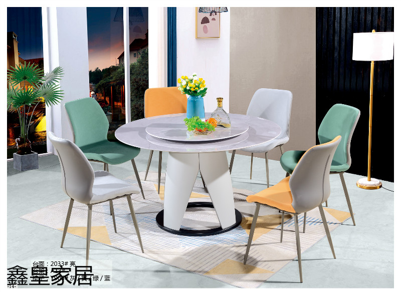 江西南康鑫皇微晶石、大理石、巖板餐桌椅12