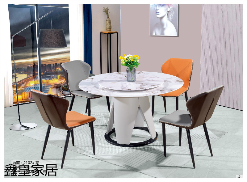 江西南康鑫皇微晶石、大理石、巖板餐桌椅13