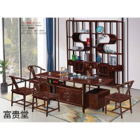 南康實木茶臺、原木大板,江西西非花梨、南榆木、胡桃木茶桌大板廠家,富貴堂家具