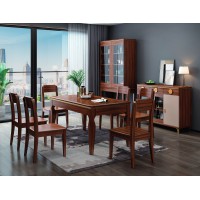 今晨至家烏金木西餐桌312#、餐椅308#