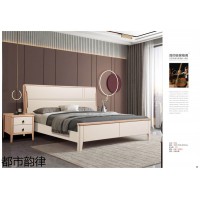 南康簡約輕奢白蠟木家具,江西北美白蠟木床廠家,都市韻律白蠟木床,閩興家具