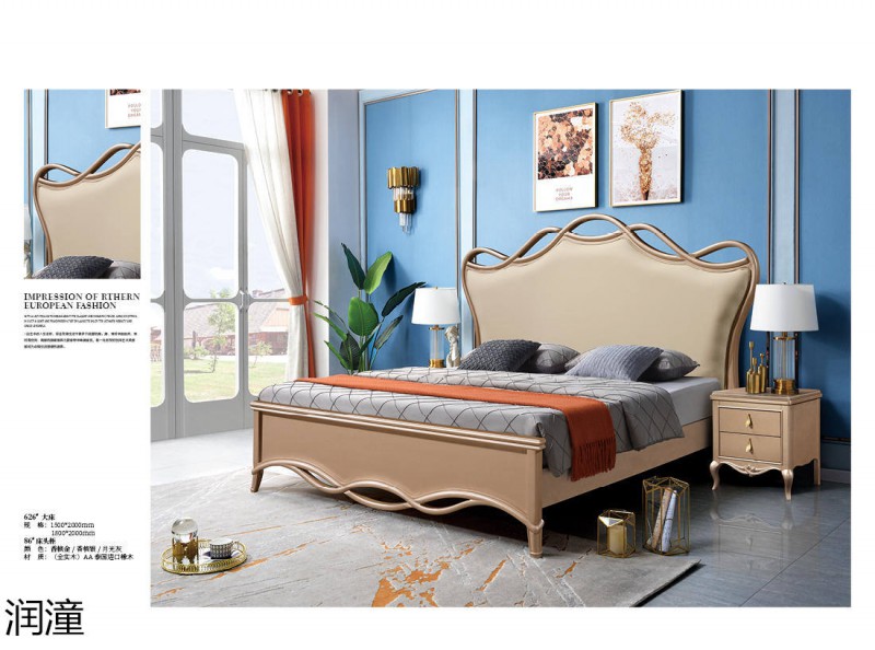 潤潼香檳金美式輕奢家具3