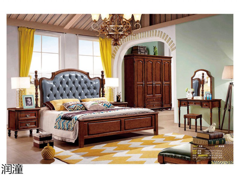 潤潼紫金梨木色美式家具2