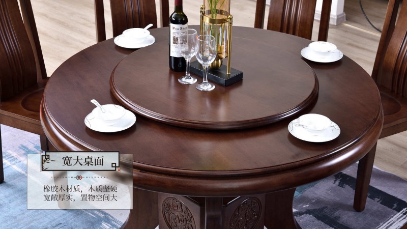 長樂北美胡桃色橡膠木555#餐桌介紹4