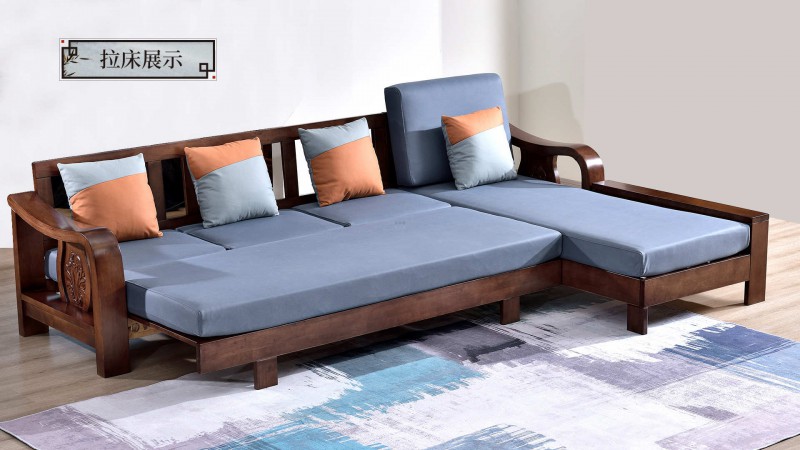 長樂家具北美胡桃色橡膠木602#沙發介紹4
